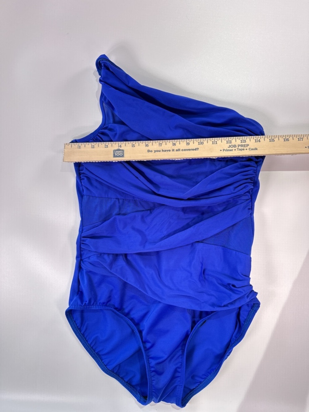 Miraclesuit Womens One Shoulder Swimsuit Blue Ruched Slimming Medium - Picture 9 of 12